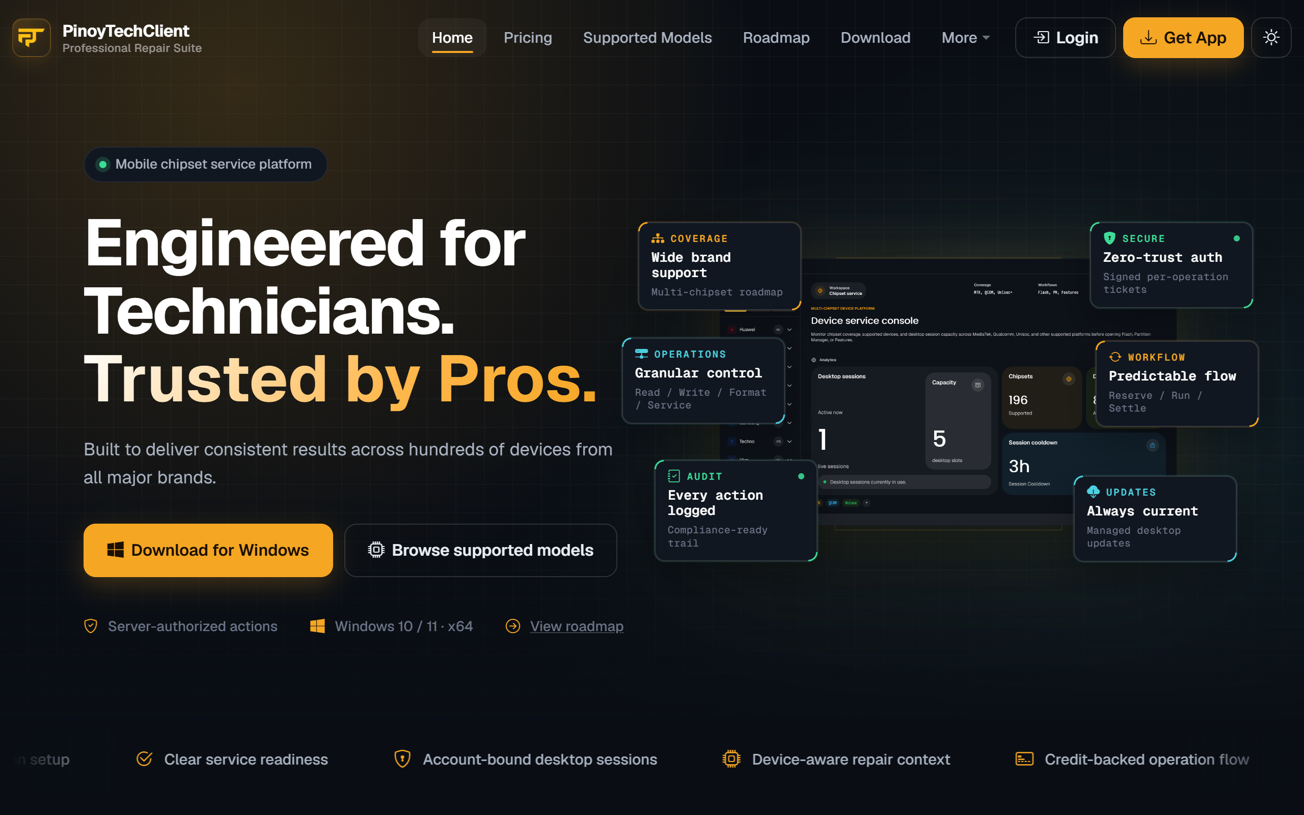 PinoyTechClient desktop sign-in screen
